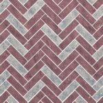 GraniteTile 907x989mm. Herringbone-Browny(บราวนี่)+Blue Bird(ฟ้า)