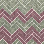 GraniteTile 907x989mm. Herringbong-Wild Red(แดง)+Jade Green(เขียว) 001