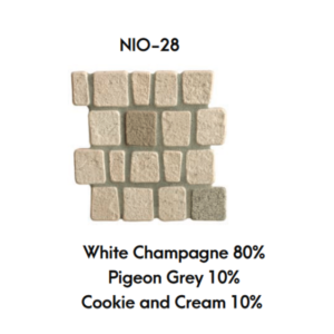 NIO -28 ไวท์แชมเปญ 80% พีเจี้ยนเกรย์ 10% คุ๊กกี้แอนด์ครีม 10%